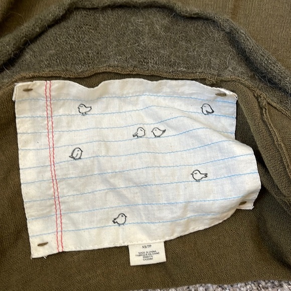 Anthropologie Moss Green Wool Blend Cardigan - Picture 4 of 6